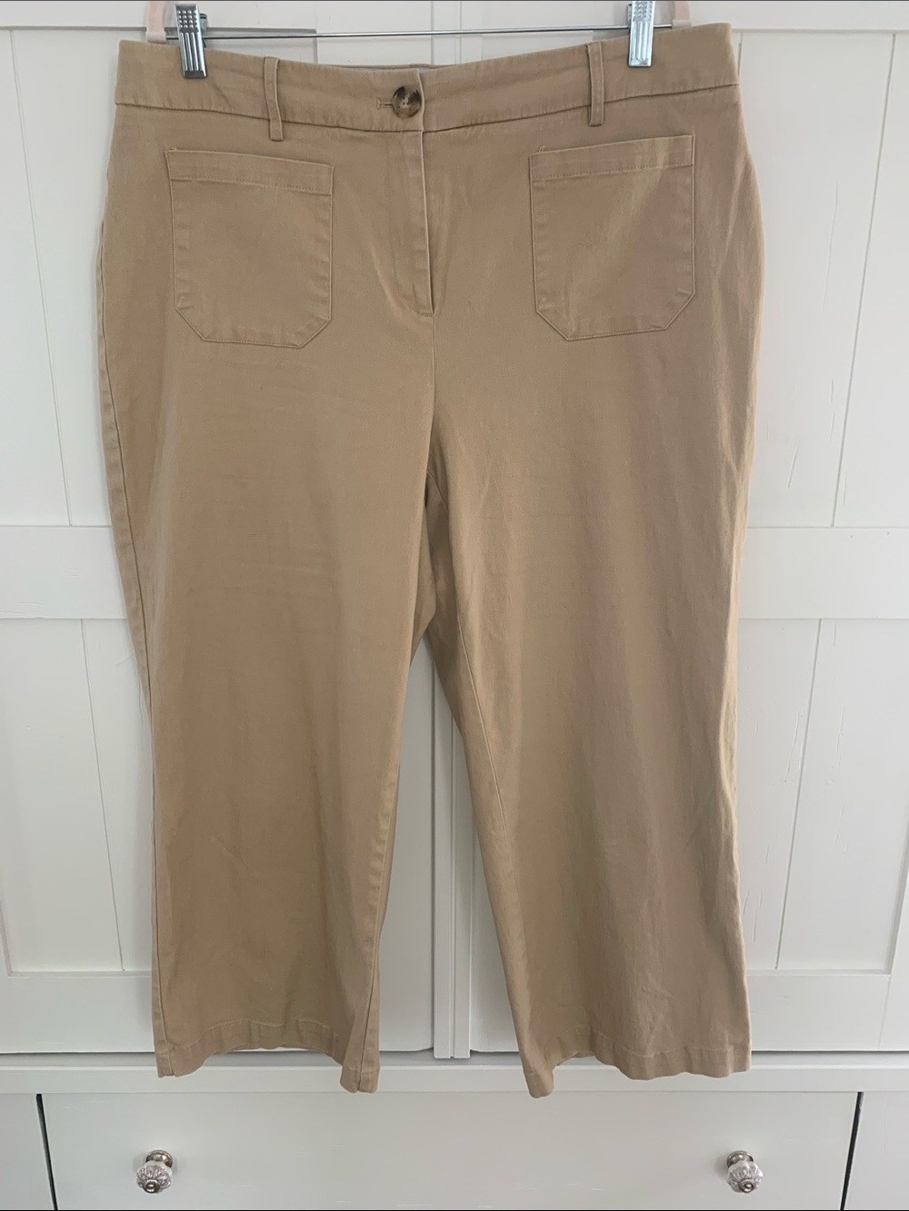 Cato Brushed Cotton Wide Leg Cropped Khakis - Size 16W (more like a 14)-Like New